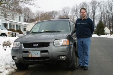 Me with my 2003 Ford Escape a few weeks after purchasing it - February 2003