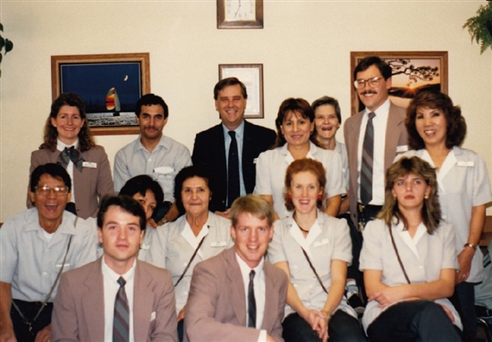 November 23, 1988 - with housekeeping staff at Marriott