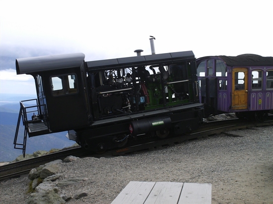 Train being loaded with passengers going back down.