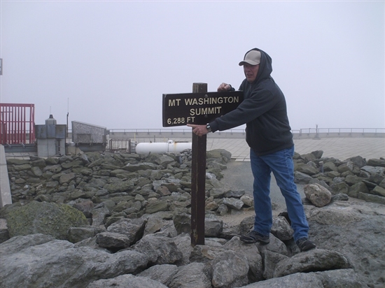 Rick at the top of Mt. Washington.