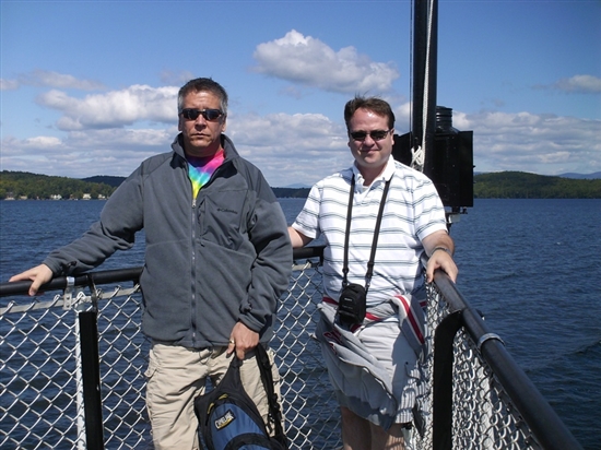 Eddie and Todd at the front of the boat.