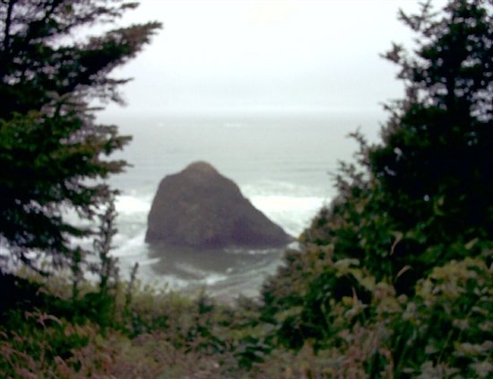 Pacific Ocean long the road near a cliff