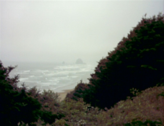 Pacific Ocean long the road near a cliff