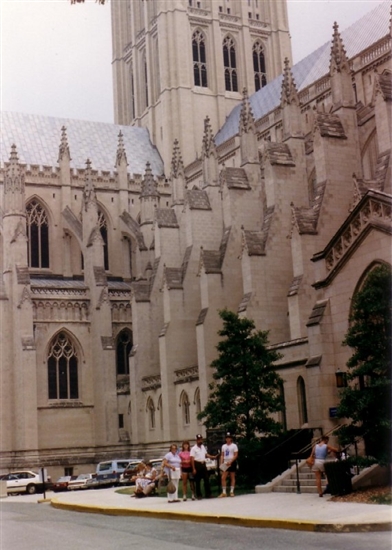 At the Washington National Cathedral - August 5, 1987 - Happy 57th Birthday Dad!